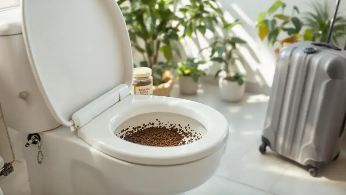 Vergeet niet om voor je op vakantie gaat wat koffiedik in je toilet te doen