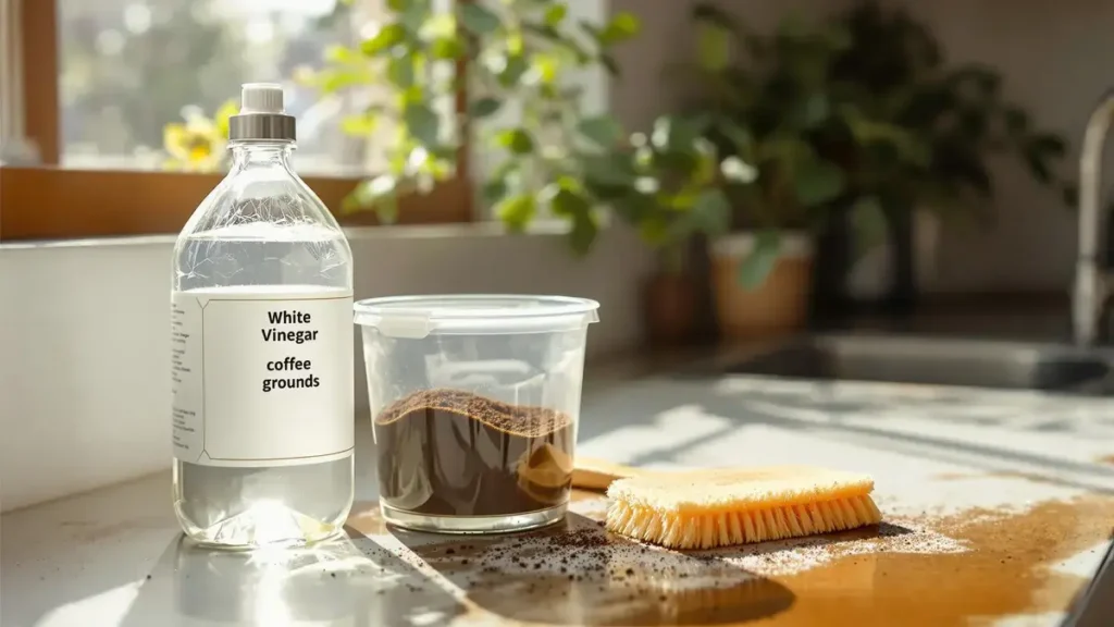 Wist je dat azijn gemengd met koffiedik een krachtige en weinig bekende schoonmaakoplossing is?